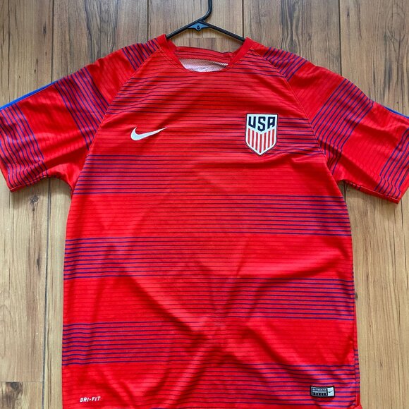 Nike USMNT USA Jersey Authentic Training Shirt, 2016 2017, Red / Blue, Sz XL - Picture 3 of 11
